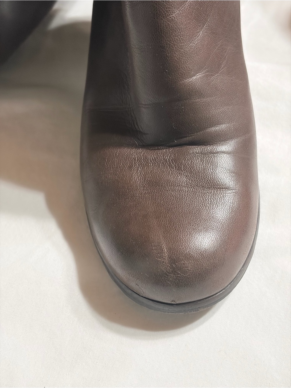 Stuart Weitzman Brown Leather Side Zippered Heeled 2 " Boots - Picture 6 of 15